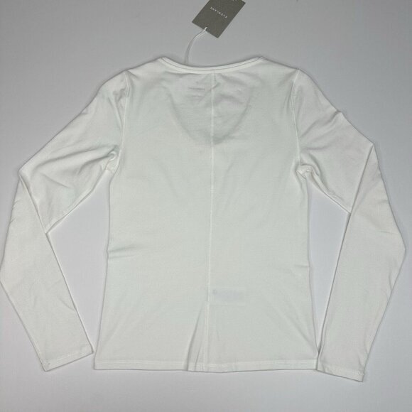 Everlane Women's NWT White The Supima Stretch Ballet Neck Long Sleeve Top XS/C28 - Picture 6 of 13